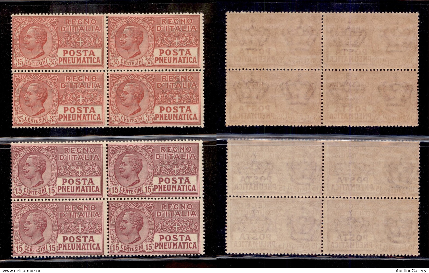 REGNO D'ITALIA - 1927/1928 - Posta Pneumatica (12/13) - Serie Completa In Quartine - Gomma Integra (400) - Otros & Sin Clasificación