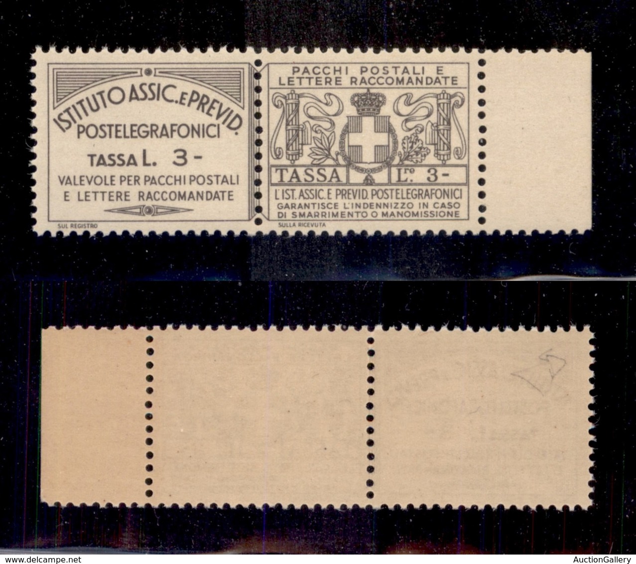 REGNO D'ITALIA - 1936 - Assicurativi - 3 Lire (15) - Gomma Integra - Diena (300) - Otros & Sin Clasificación