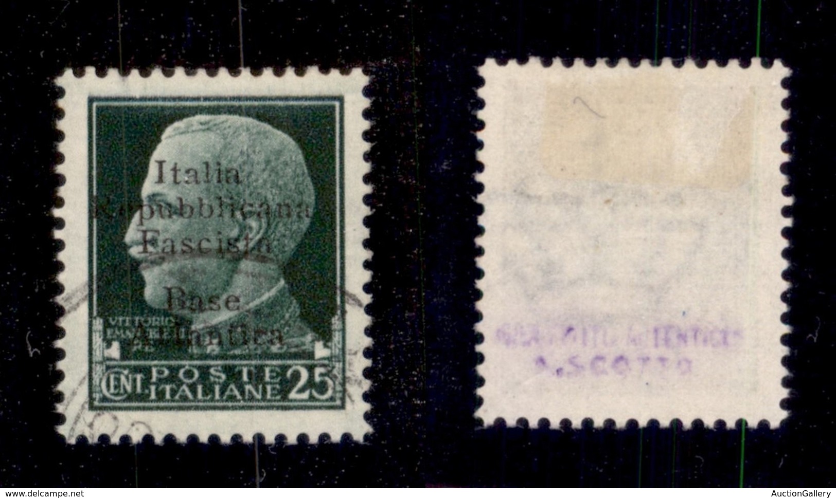 ENISSIONI LOCALI - BASE ATLANTICA - 1943 - 25 Cent (9g) Usato - L Diversa (800) - Otros & Sin Clasificación