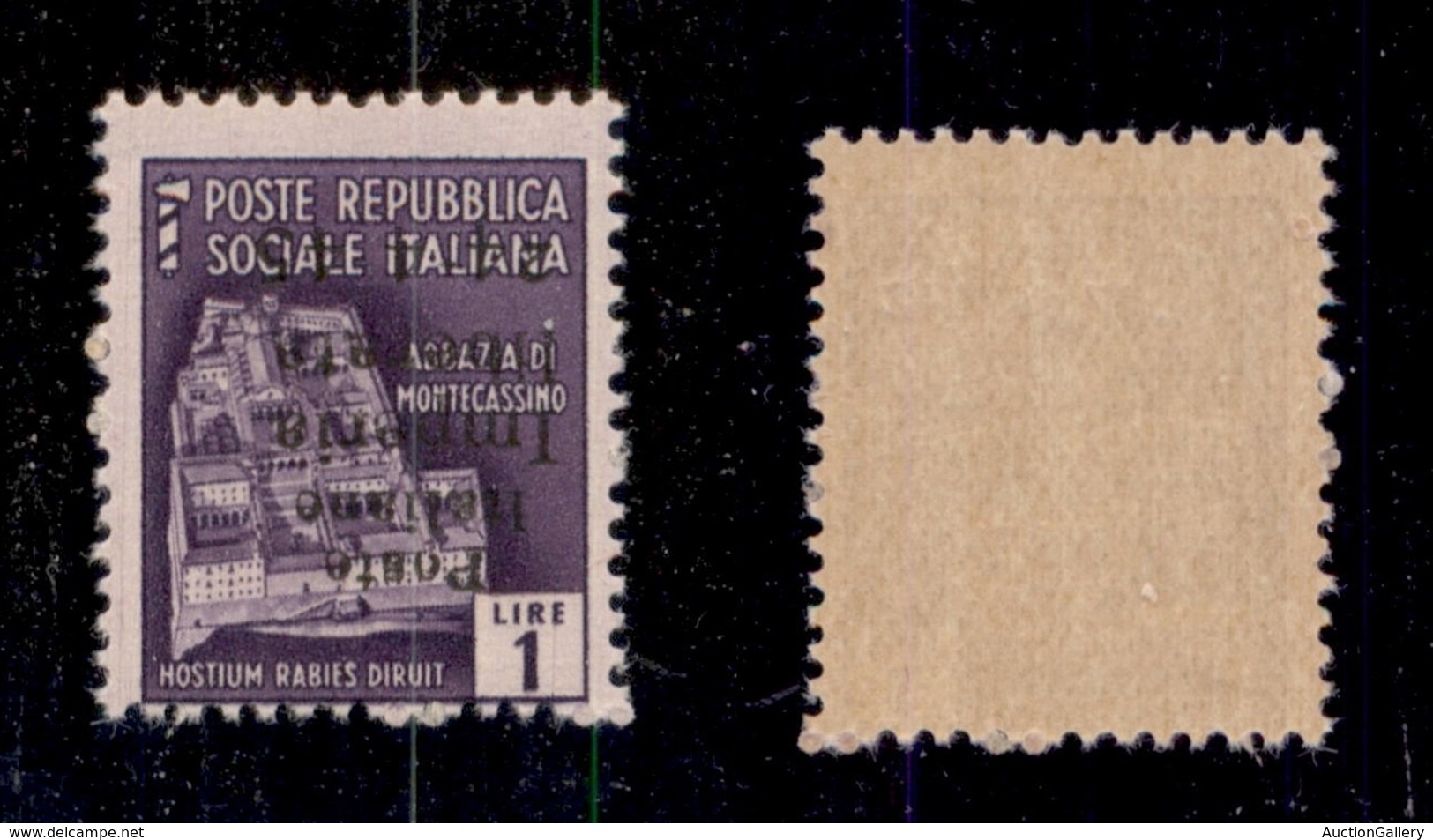 ENISSIONI LOCALI - IMPERIA - 1945 - 1 Lira (8a) Con Soprastampa Capovolta Senza Punto Dopo 4 (errore Dc) - Gomma Integra - Otros & Sin Clasificación