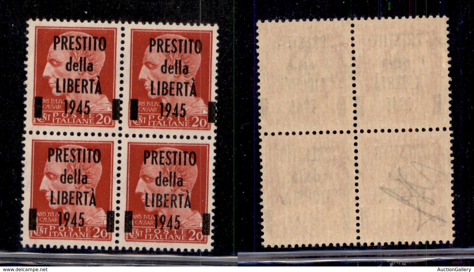 ENISSIONI LOCALI - LUCCA - 1945 - Prestito Della Libertà - 20 Cent Imperiale (Unificato 1) In Quartina - Gomma Integra - Otros & Sin Clasificación