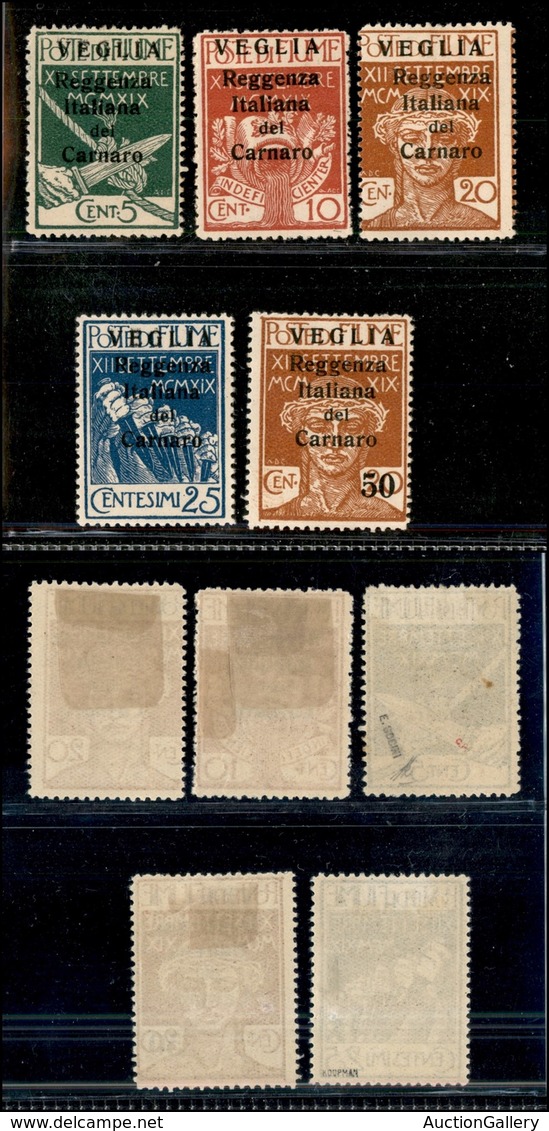 OCCUPAZIONI - VEGLIA - 1920 - Soprastampati (5/9) - 5 Valori - Gomma Originale (395) - Otros & Sin Clasificación