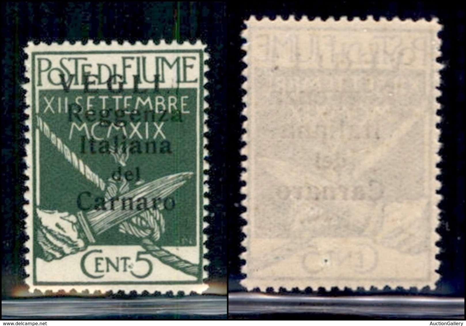 OCCUPAZIONI - VEGLIA - 1920 - 5 Cent (5-varietà) Con A Rotta (mancante) - Gomma Integra - Non Catalogato - Otros & Sin Clasificación