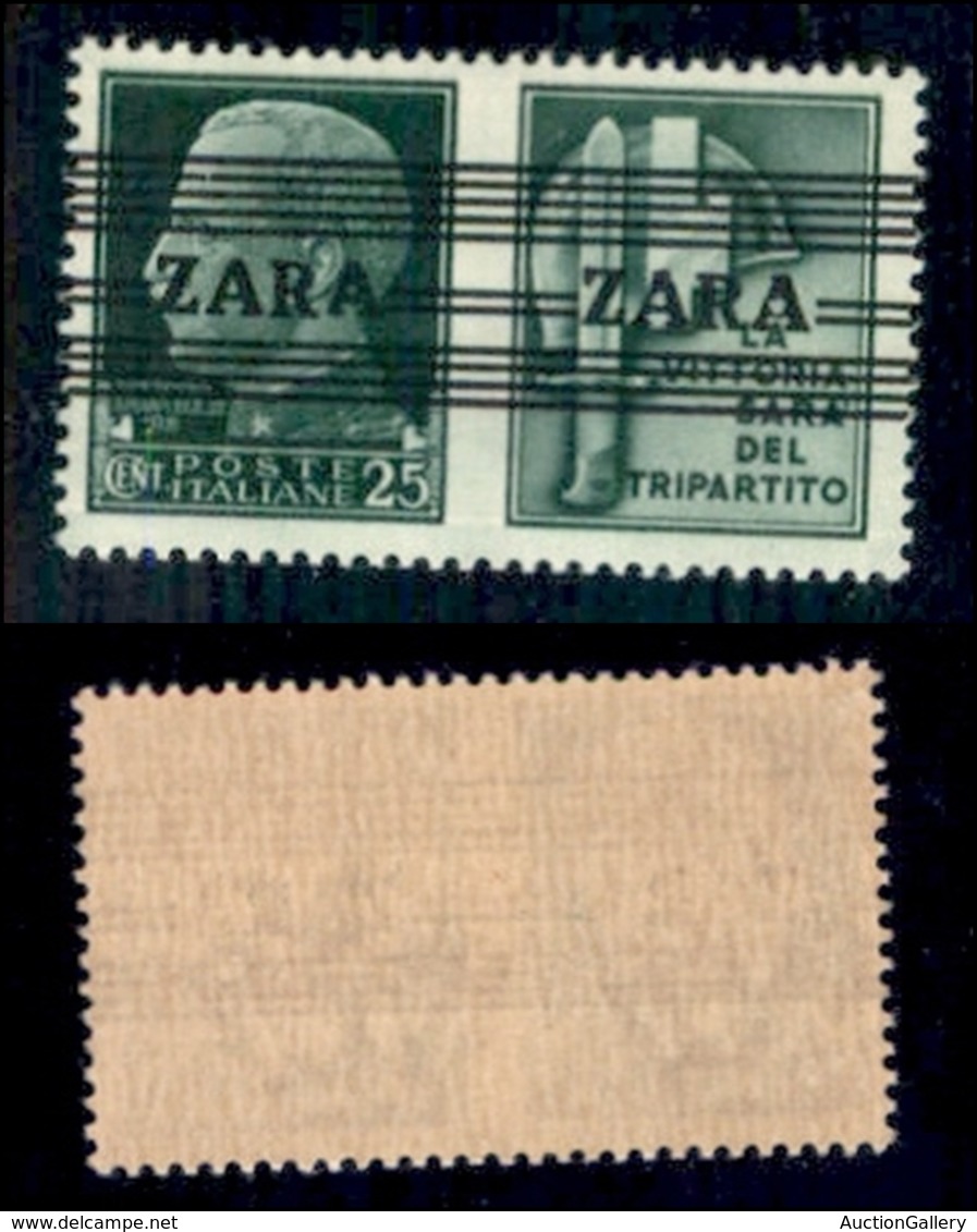 OCCUPAZIONI - ZARA - 1943 - 25 Cent Milizia (30/II+IV) - A Diverse - Gomma Integra (450) - Otros & Sin Clasificación