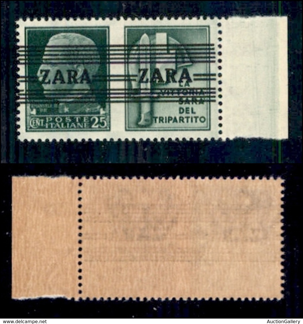 OCCUPAZIONI - ZARA - 1943 - 25 Cent Milizia (30/III+II) - Seconda A Stretta - Gomma Integra (450) - Otros & Sin Clasificación