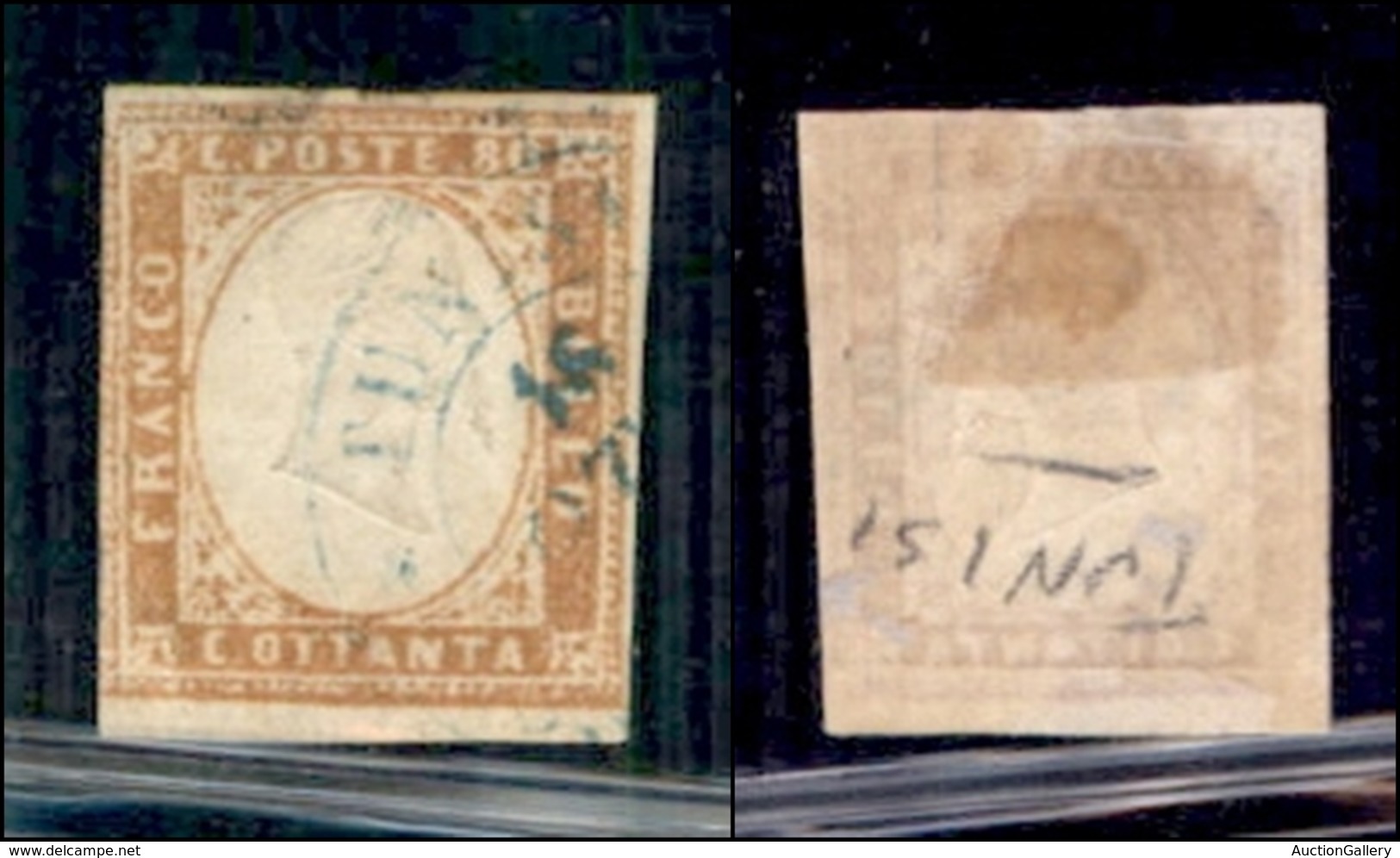 LEVANTE - EMISSIONI GENERALI - Tunisi (azzurro - P.ti R1) - 80 Cent (17-Sardegna) Stretto A Sinistra - Raro - Emisiones Generales