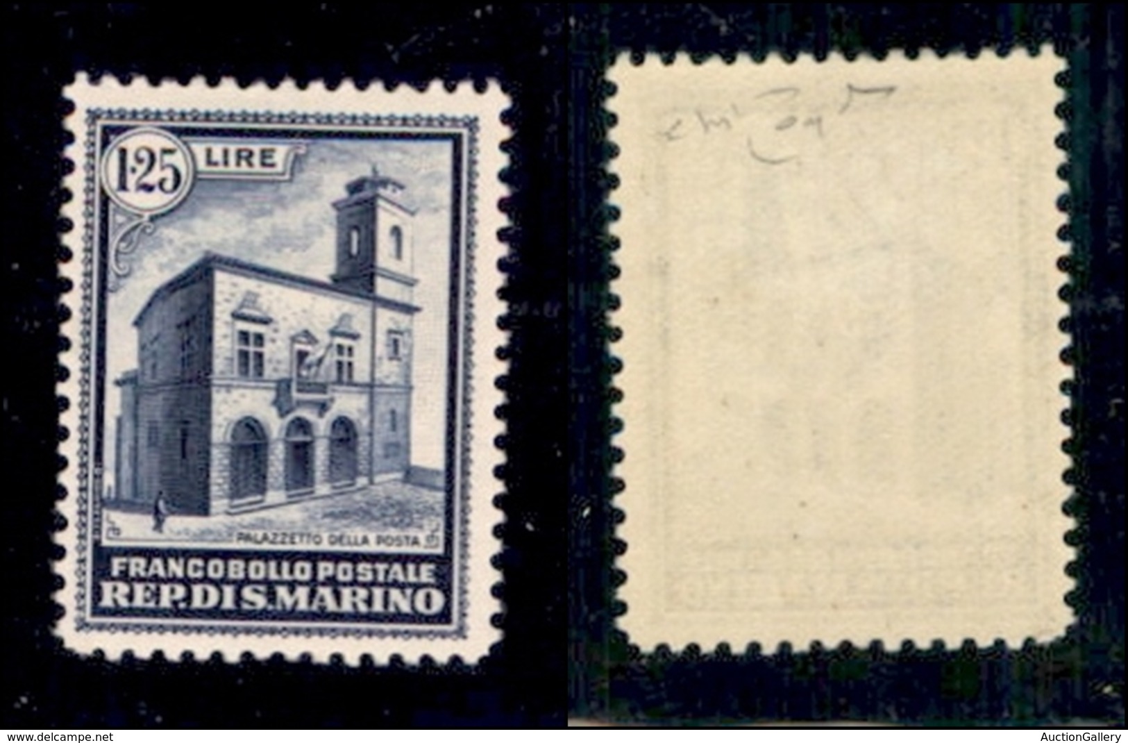 SAN MARINO - 1932 - 1,25 Lire Palazzetto (161) - Gomma Integra - Cert. Raybaudi (800) - Otros & Sin Clasificación