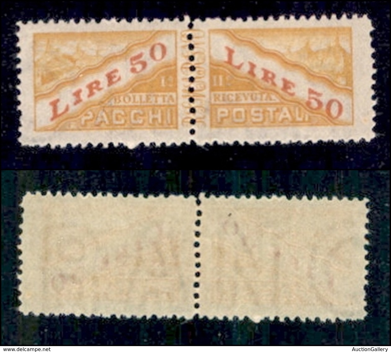 SAN MARINO - 1946 - Pacchi Postali - 50 Lire (32) - Filigrana Lettere Complete RANC - Gomma Integra - Otros & Sin Clasificación