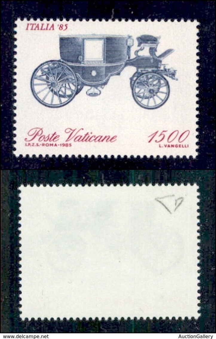 VATICANO - 1985 - 1500 Lire Italia 85 (785a) - Carrozza In Alto - Gomma Integra - Cert. Diena (200) - Sonstige & Ohne Zuordnung