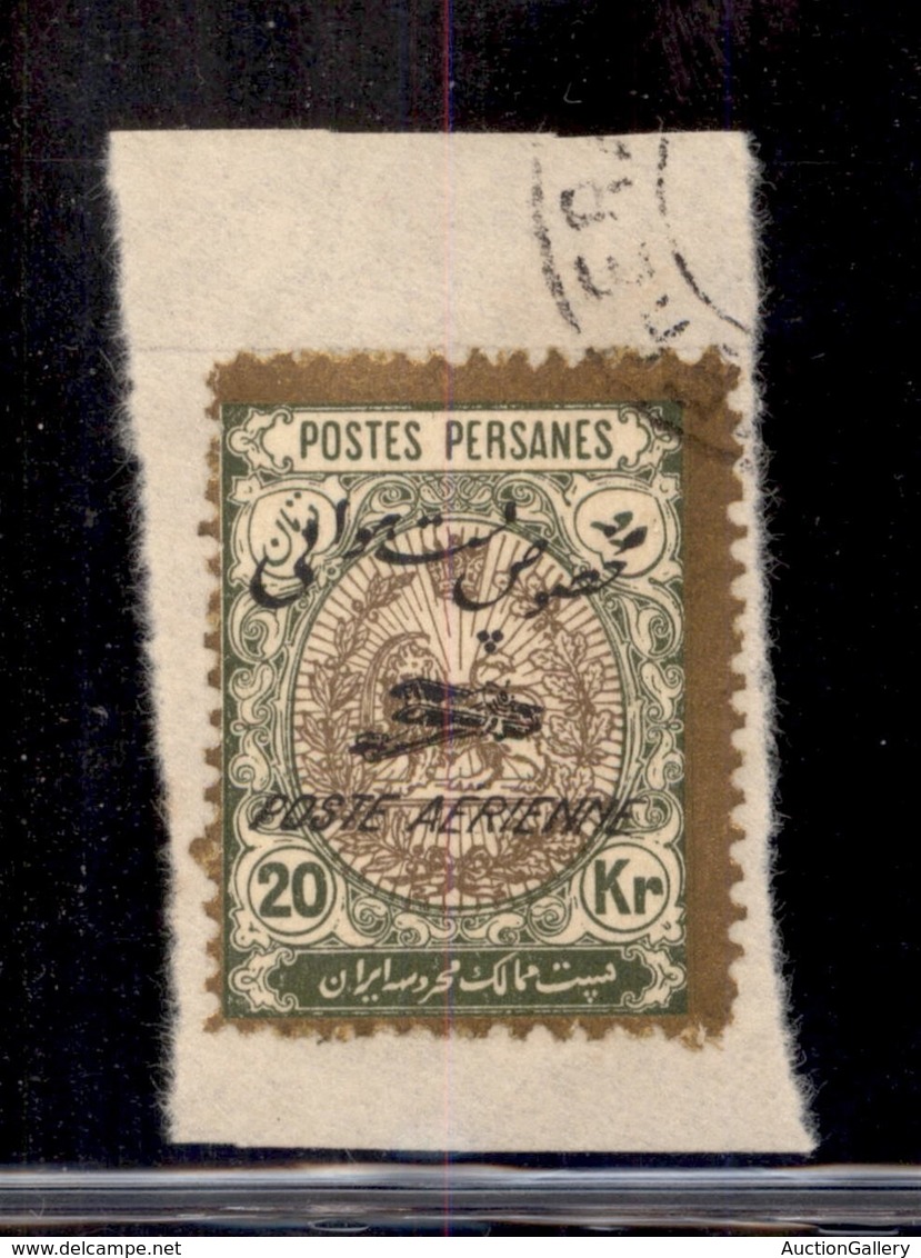 ESTERO - IRAN - 1927 - 20 Kran Poste Aerienne (558) - Usato Su Frammento (200) - Otros & Sin Clasificación