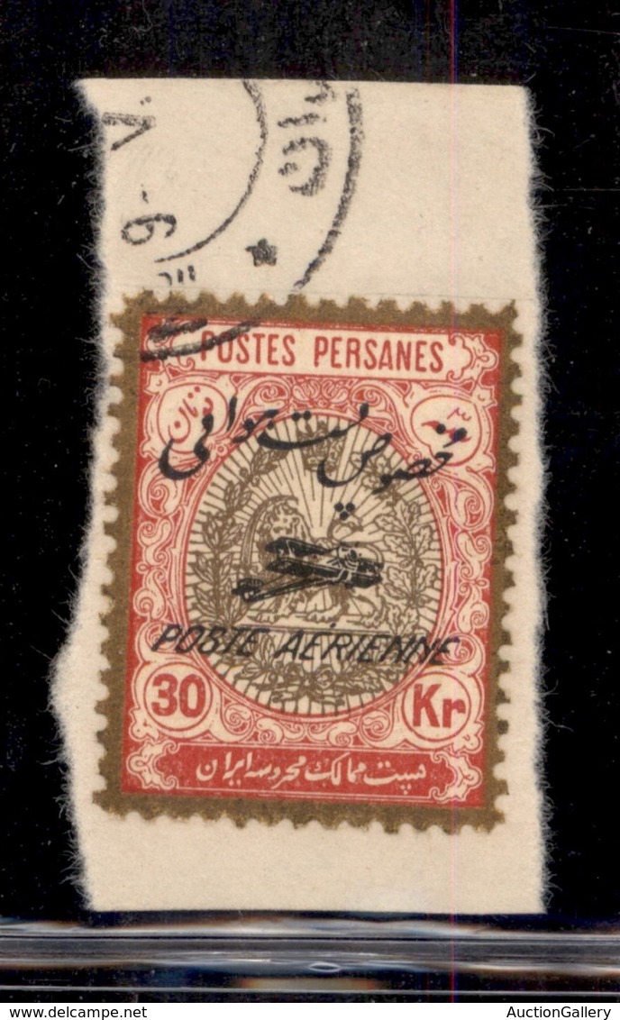 ESTERO - IRAN - 1927 - 30 Kran Poste Aerienne (559) - Usato Su Frammento (200) - Otros & Sin Clasificación