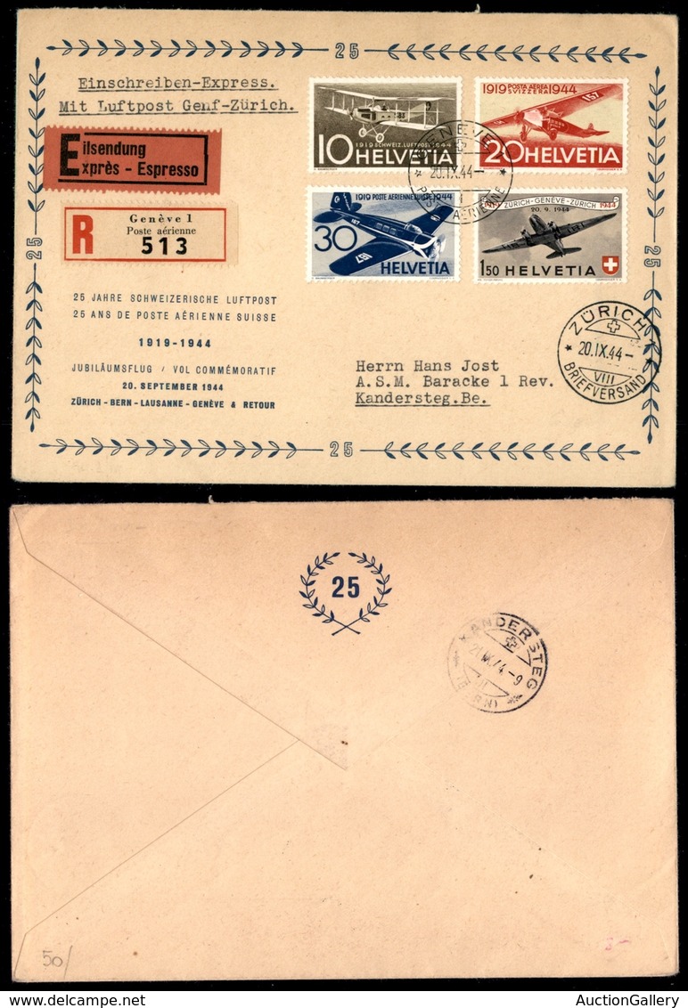 ESTERO - SVIZZERA - 1944 (20 Settembre) - Genf Zurigo - Aerogramma Da Ginevra Per Kandersteg - Otros & Sin Clasificación