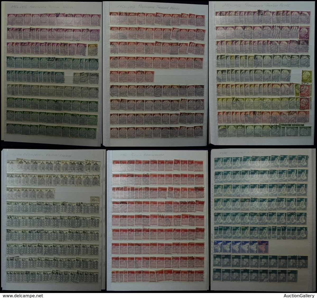 LOTTI E COLLEZIONI - GERMANIA - Repubblica Federale - 1954/1993 - Collezione/Studio Di Migliaia Di Valori Del Periodo Us - Otros & Sin Clasificación