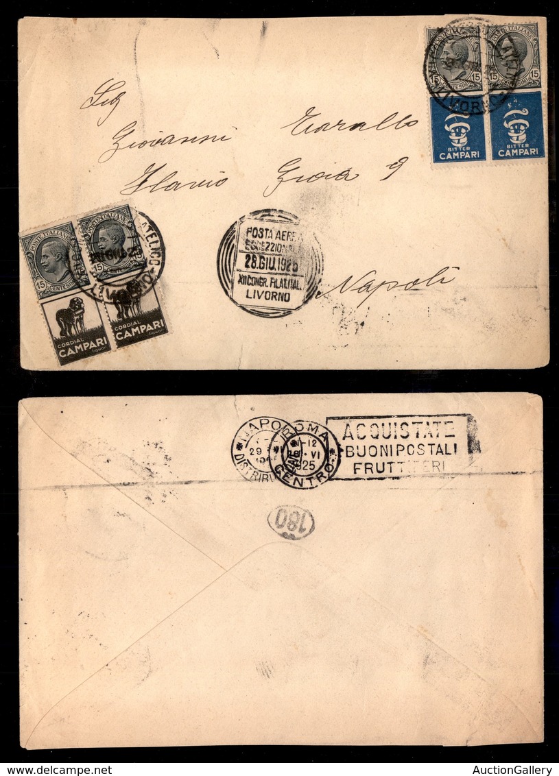 POSTA AEREA  - 1925 (28 Giugno) - Livorno Roma (1366) - Otros & Sin Clasificación