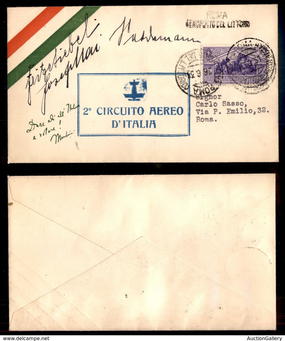 POSTA AEREA  - 1931 (26 Giugno) - 2° Circuito Aereo (2462) - Aerogramma Ricordo Con Autografi Dei Piloti Fred Siebel + J - Otros & Sin Clasificación