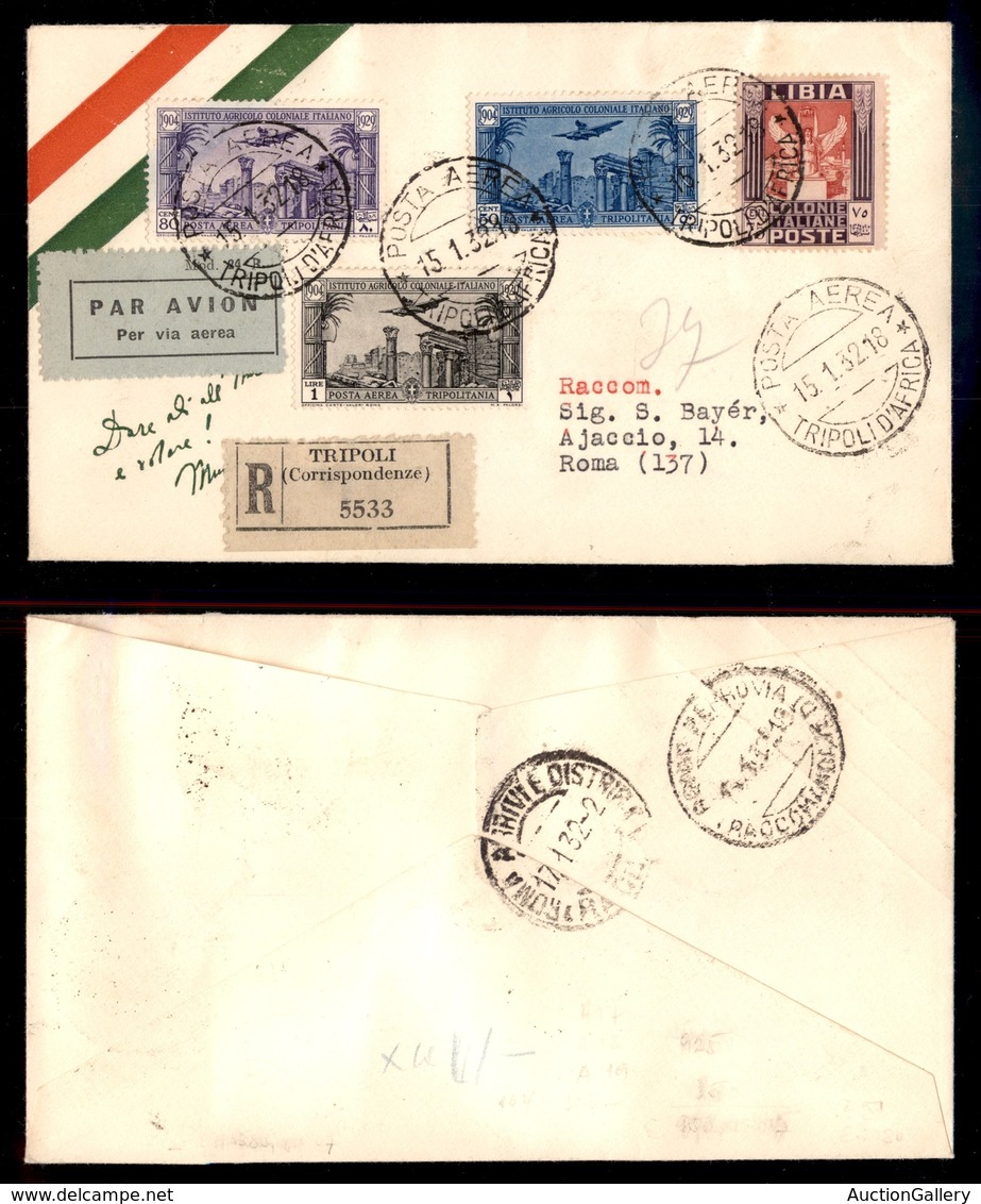 POSTA AEREA  - 1932 (15 Gennaio) - Tripoli Aiaccio (non Catalogato) - Otros & Sin Clasificación