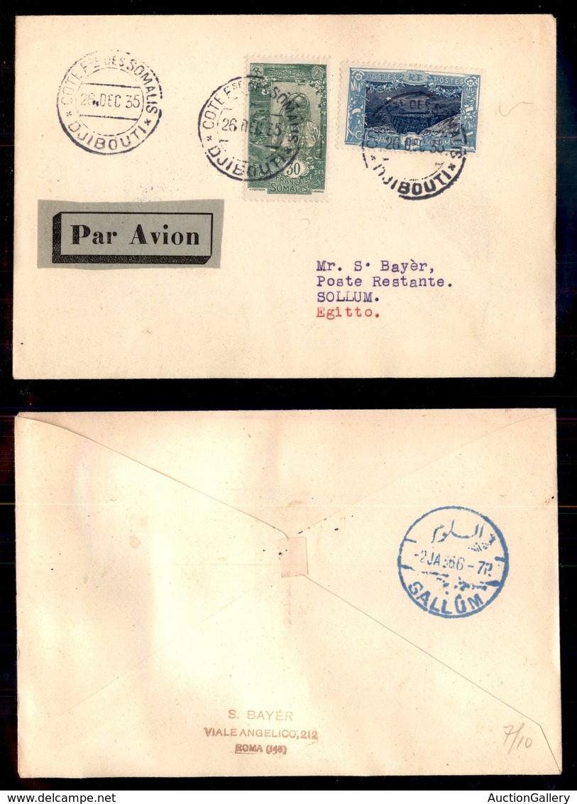 POSTA AEREA  - 1935 (26 Dicembre) - Djibouti Sollum (3514) - 10 Volati - Otros & Sin Clasificación