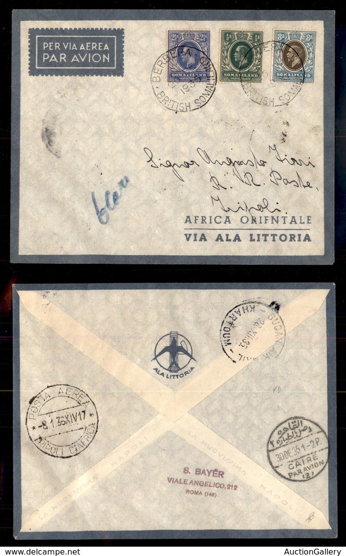 POSTA AEREA  - 1935 (26 Dicembre) - Berbera Tripoli (3518) - 15 Volati - Altri & Non Classificati