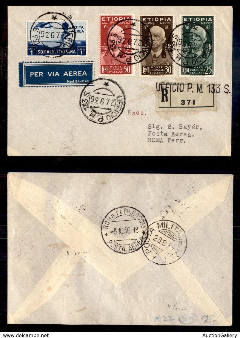POSTA AEREA  - 1936 (27 Settembre) - Gorhahei Roma (3604) - 4 Raccomandati Su 22 Volati - Altri & Non Classificati