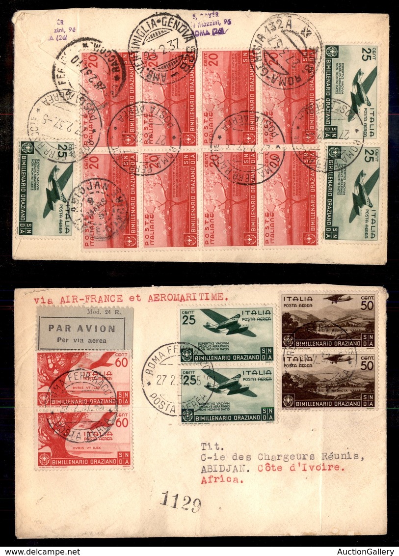 POSTA AEREA  - 1937 (27 Febbraio) - Roma Abidjan - Volo Air France (non Catalogato) - Otros & Sin Clasificación