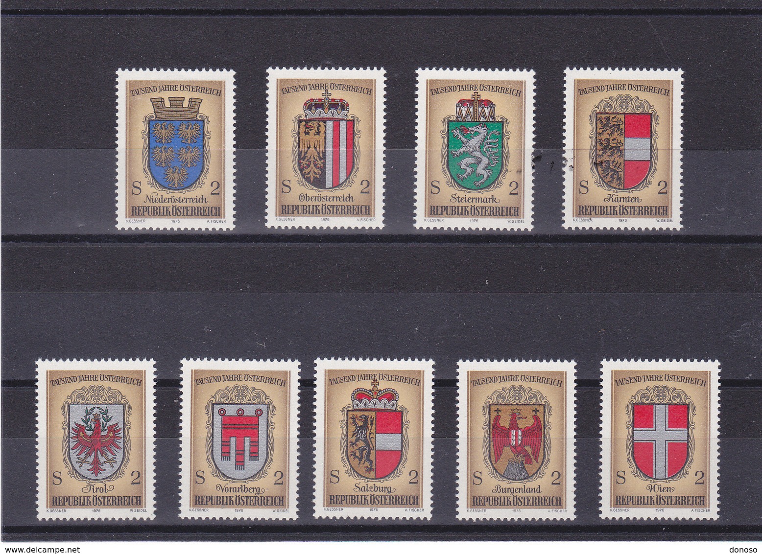 AUTRICHE 1976 ARMOIRIES Yvert 1351-1359 + BF 9 NEUF** MNH - Neufs