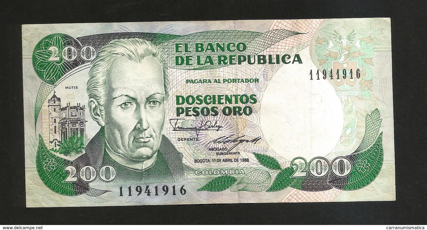 COLOMBIA - El Banco De La Republica - 200 Pesos Oro (1988) - Colombia