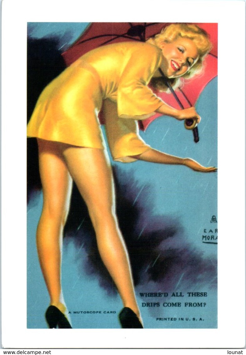 Femme - PIn-Up - Illustrateur EARL Moran - A Mutoscope Card - Art Et Collections Affiche - Demi Nue - Pin-Ups