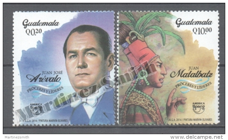 Guatemala 2014 Yvert 702-03, America UPAEP - Famous People - MNH - Guatemala