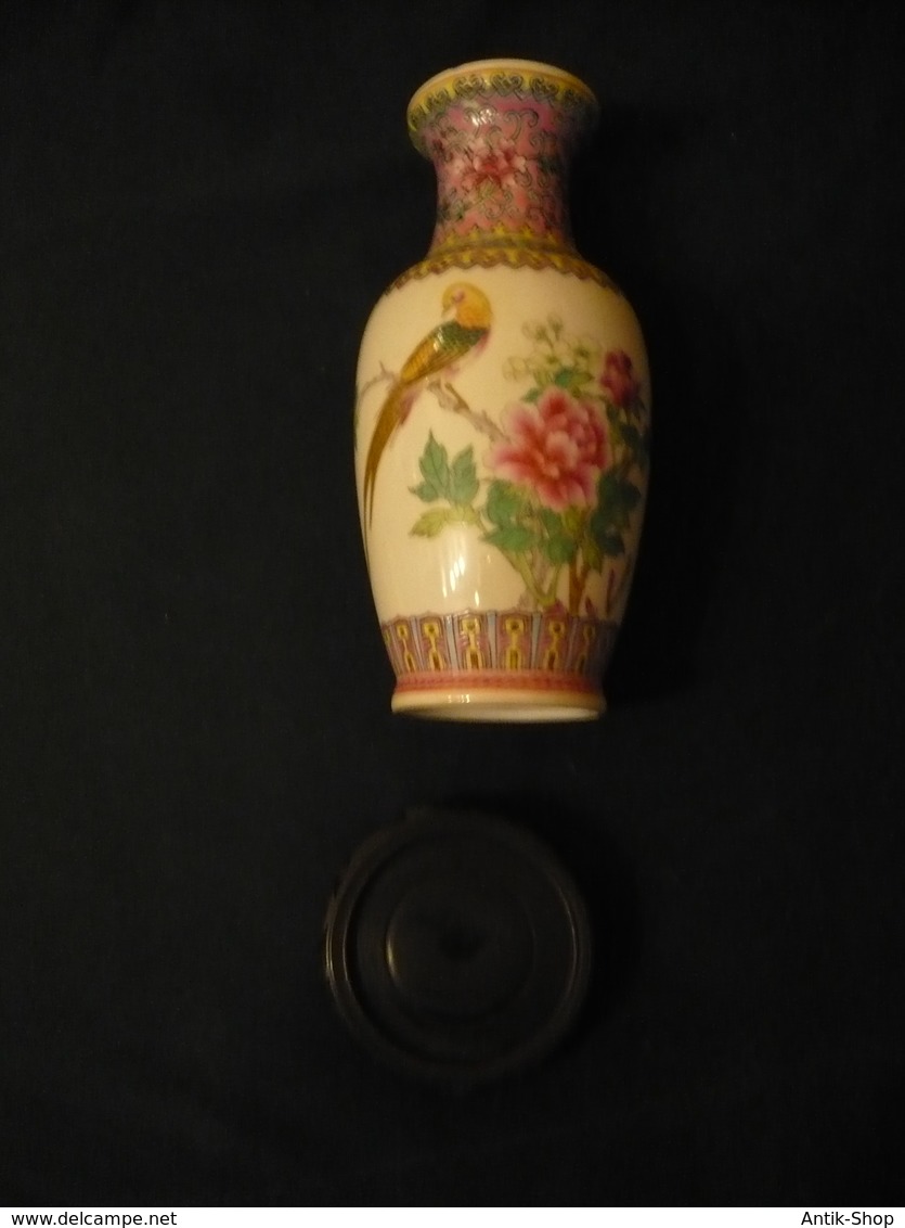 China-Vase Mit Holzsockel (610) Preis Reduziert - Sonstige & Ohne Zuordnung