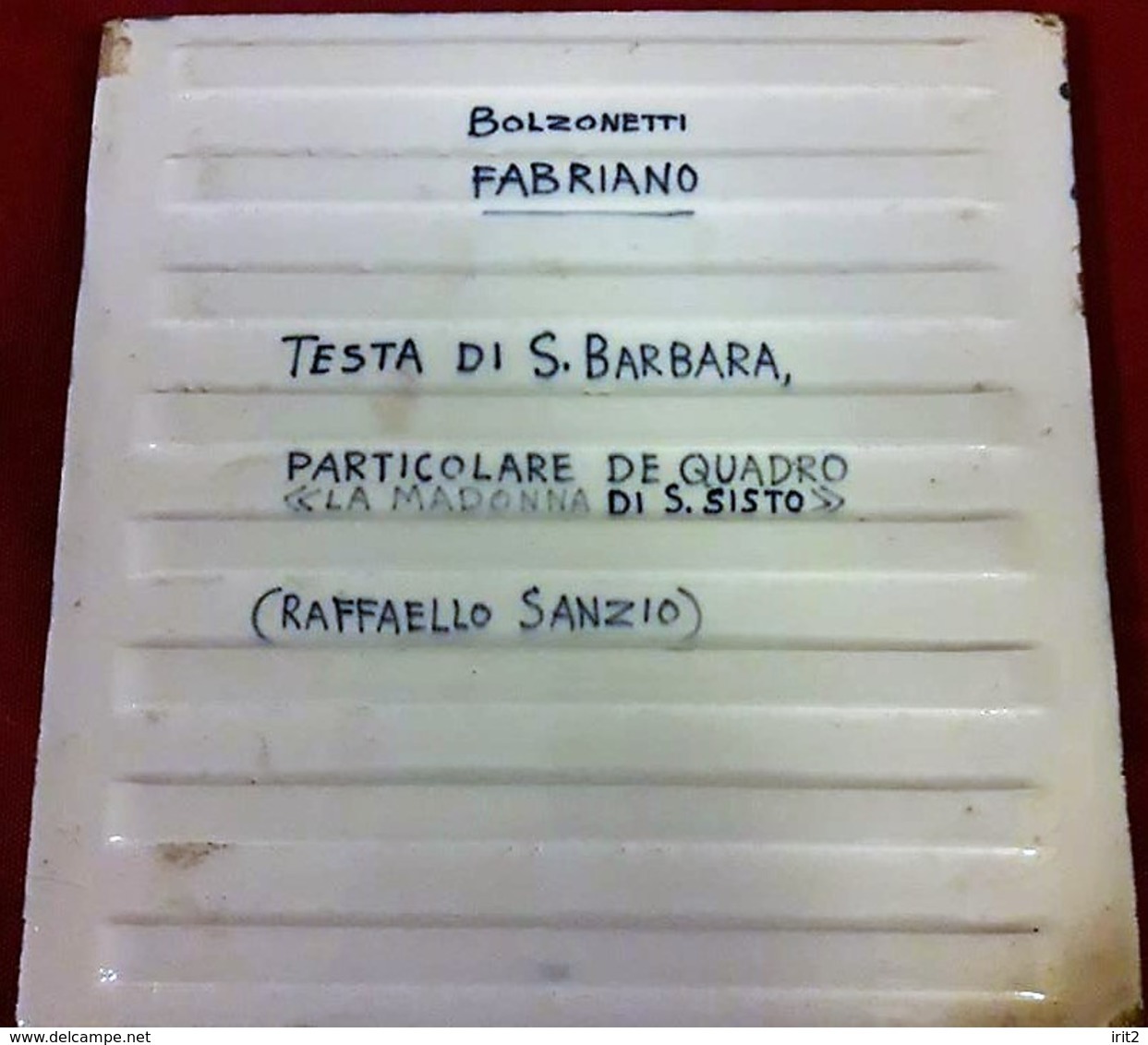 Italy 1923 - Ceramics Of Bolzonetti -Fabriano A Unique Example Depicts The Painting Testa Di S. Barbara - Sin Clasificación