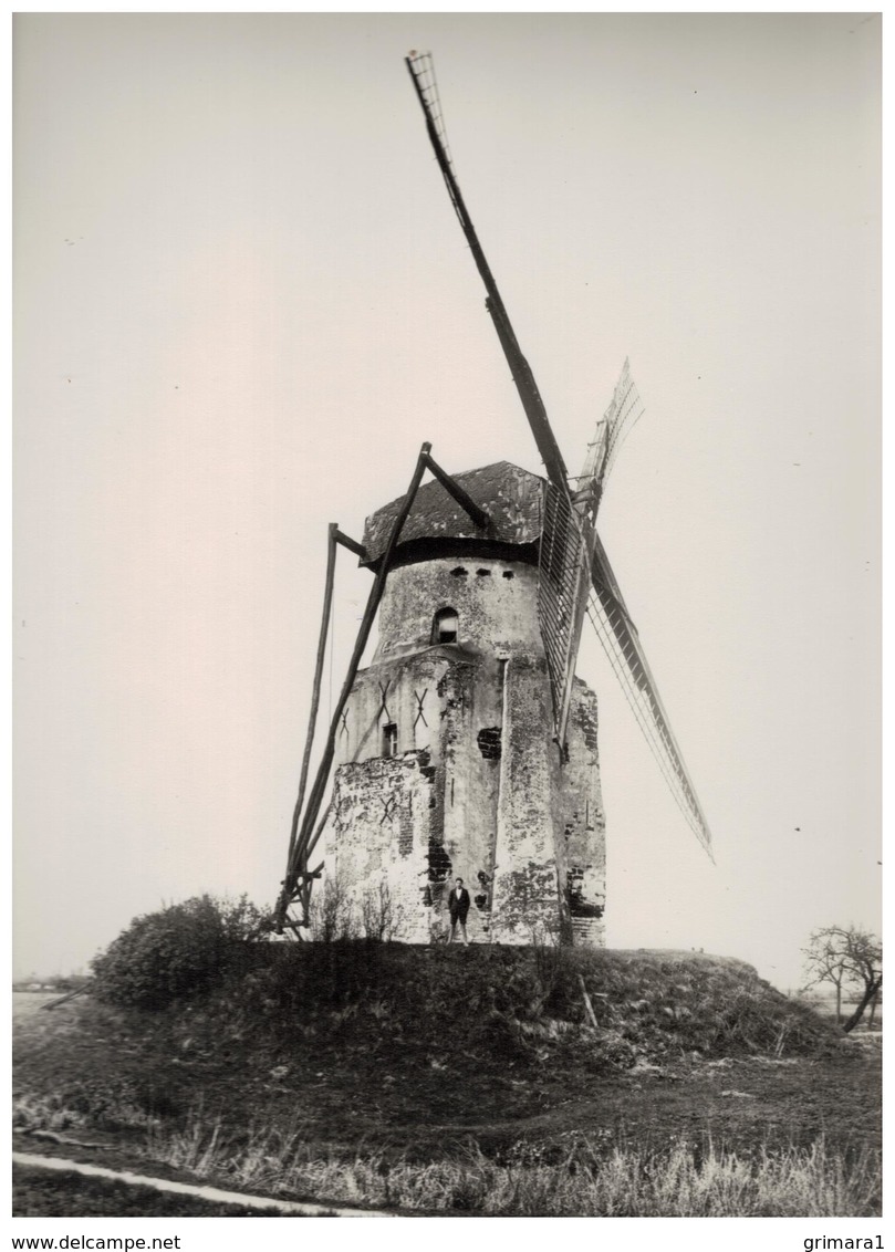 Hallaar: Oude Foto Van De Stenen Molen (22,5x30cm Op Karton Van 30x40cm Geplakt) - Heist-op-den-Berg