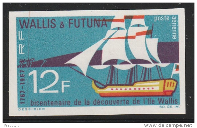 Wallis Et Futuna - NON DENTELE - N° PA 31 ** (1967) - Imperforates, Proofs & Errors