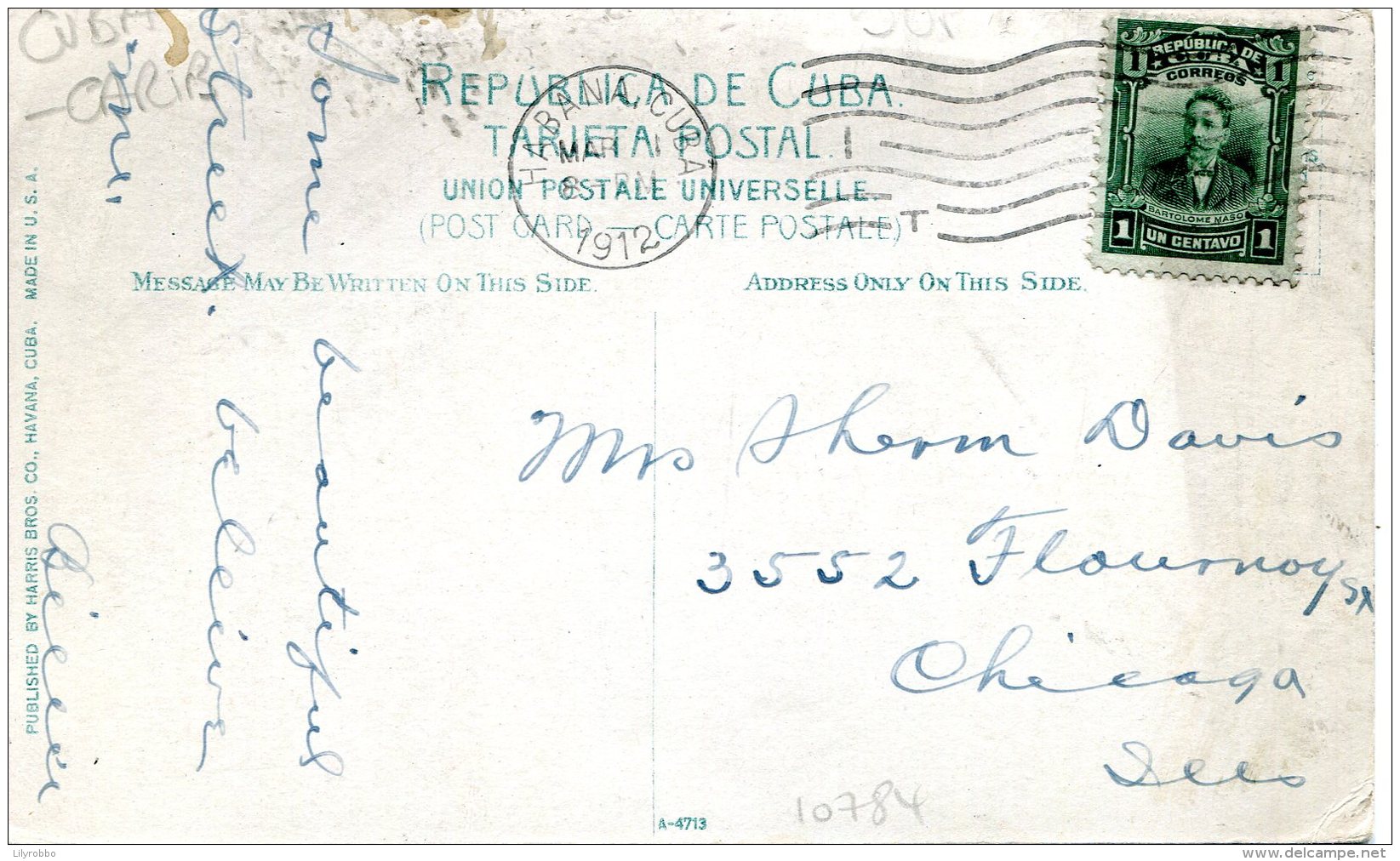 CUBA - Indian Park HAVANA -  1912 Good Stamp &amp; Postmark - Cuba