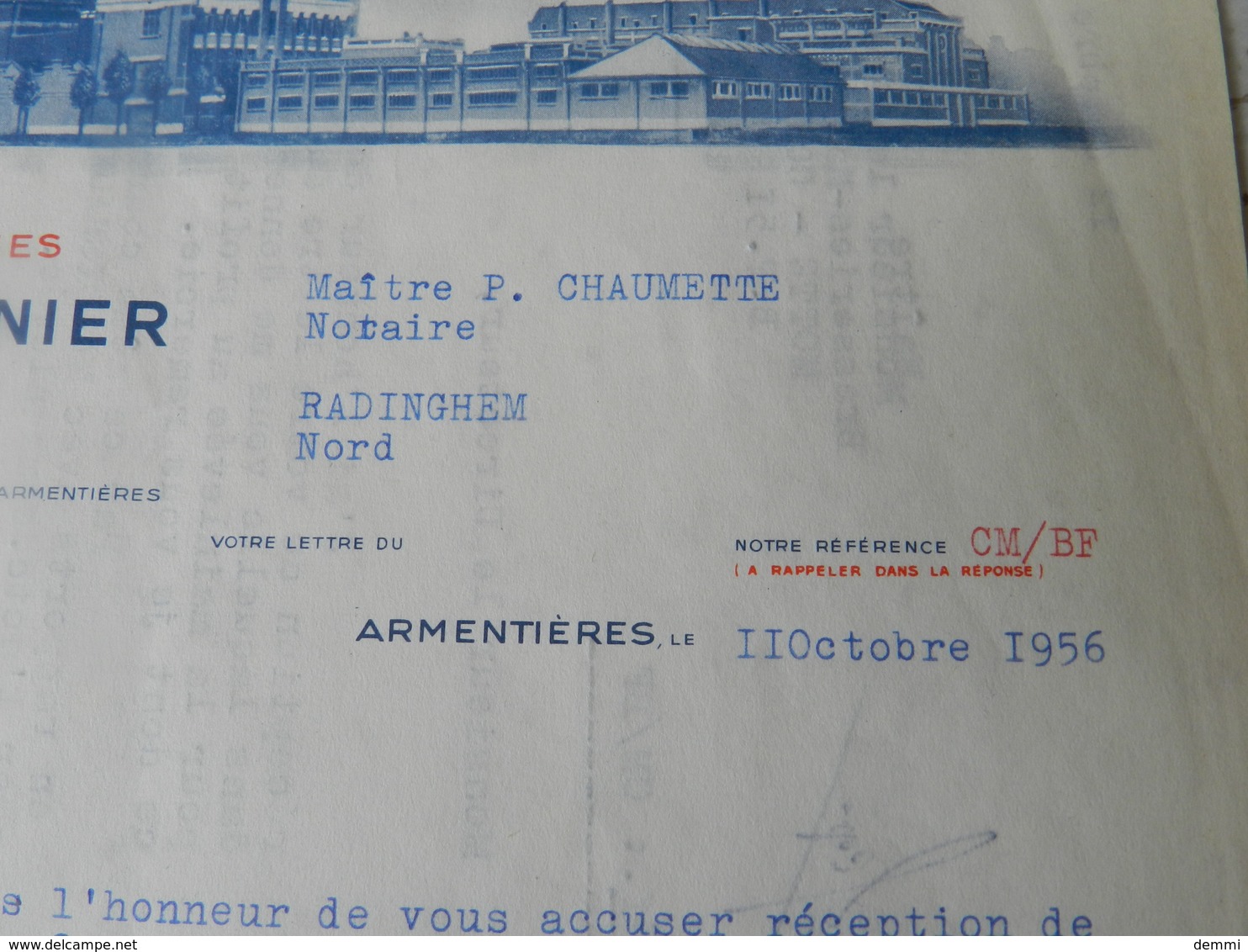 Brasserie Motte-Cordonnier - Armentières - Document Notarial - 1956 - 1900 – 1949