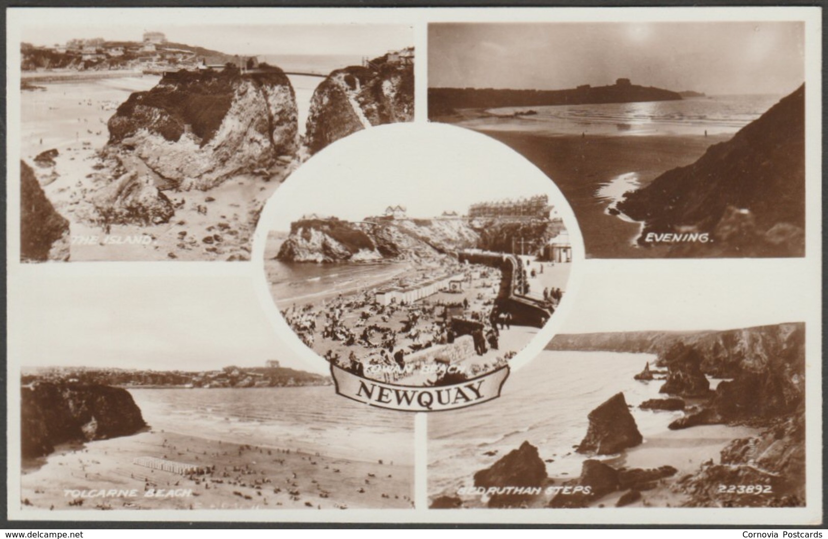 Multiview, Newquay, Cornwall, 1939 - RP Postcard - Newquay