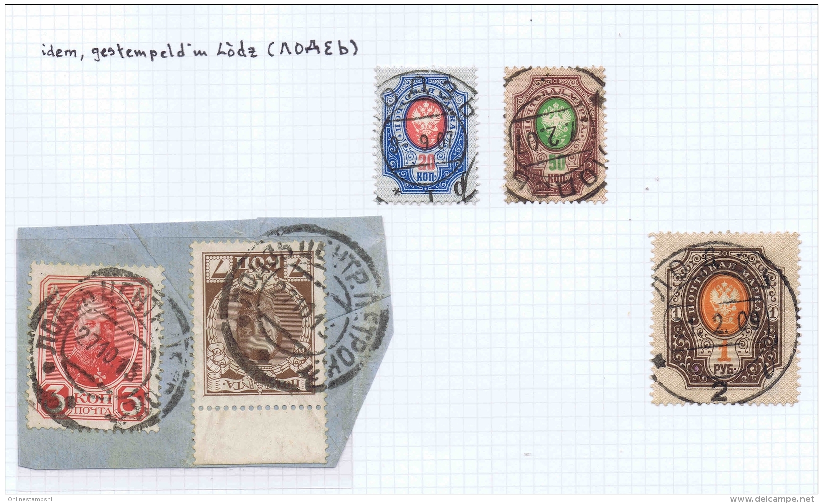 Russian Stamps Cancelled In Poland With Warschau And Lodz - Gebraucht