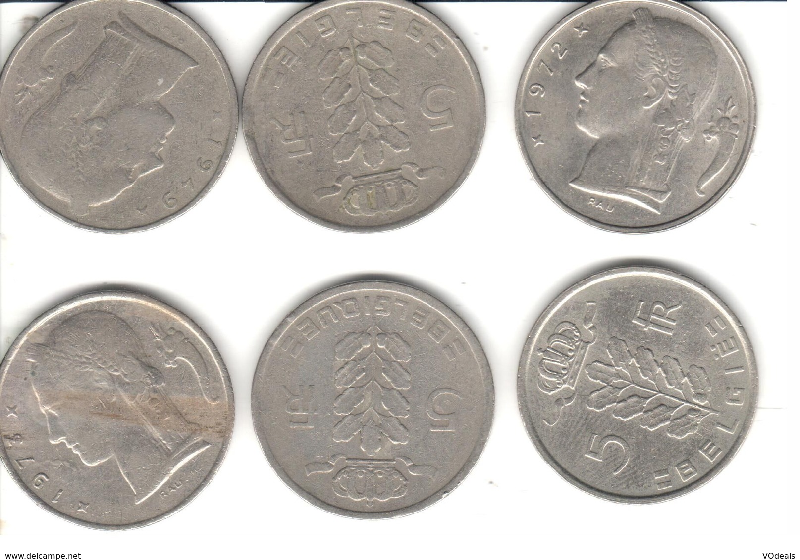 Belgique - 6 Pièces De 5 Francs - Baudouin I - 1949-1972-1950-1980-1950-1975 - 5 Francs