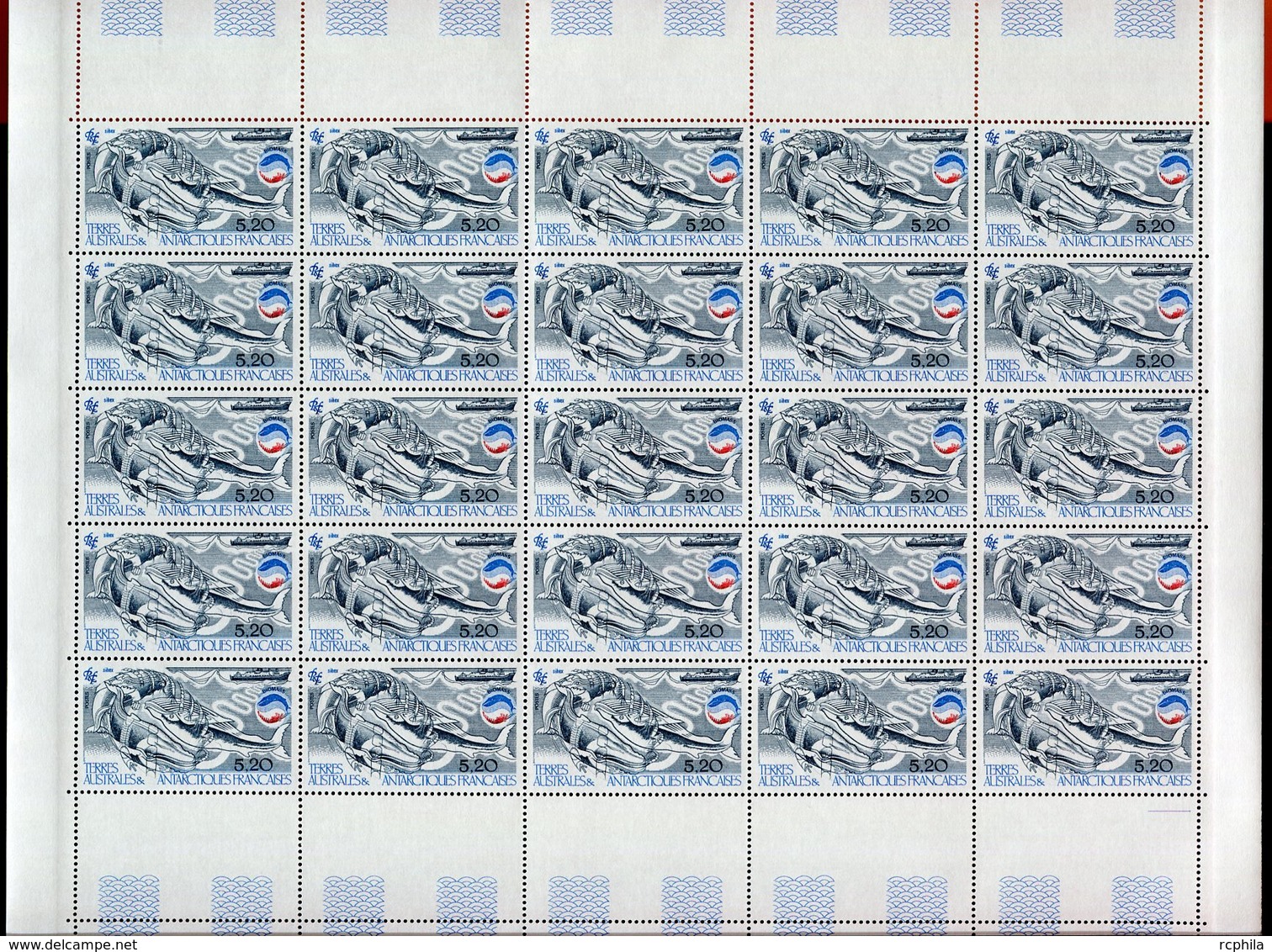 RC 9832 TAAF N° 114 LA BIOMASSE CÉTACÉS ET KRILL FEUILLE COMPLETE AVEC COIN DATÉ COTE 68€ NEUF ** TB - Unused Stamps