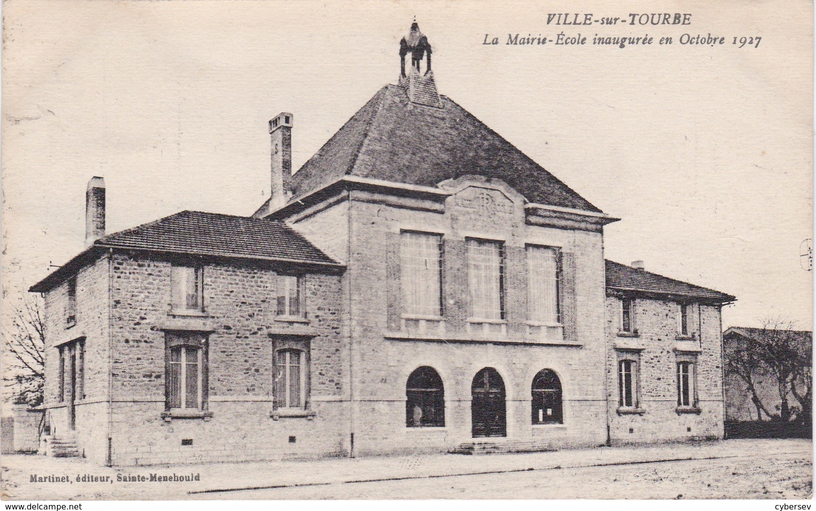 VILLE-sur-TOURBE - La Mairie-Ecole Inaugurée En Octobre 1927 - Ville-sur-Tourbe