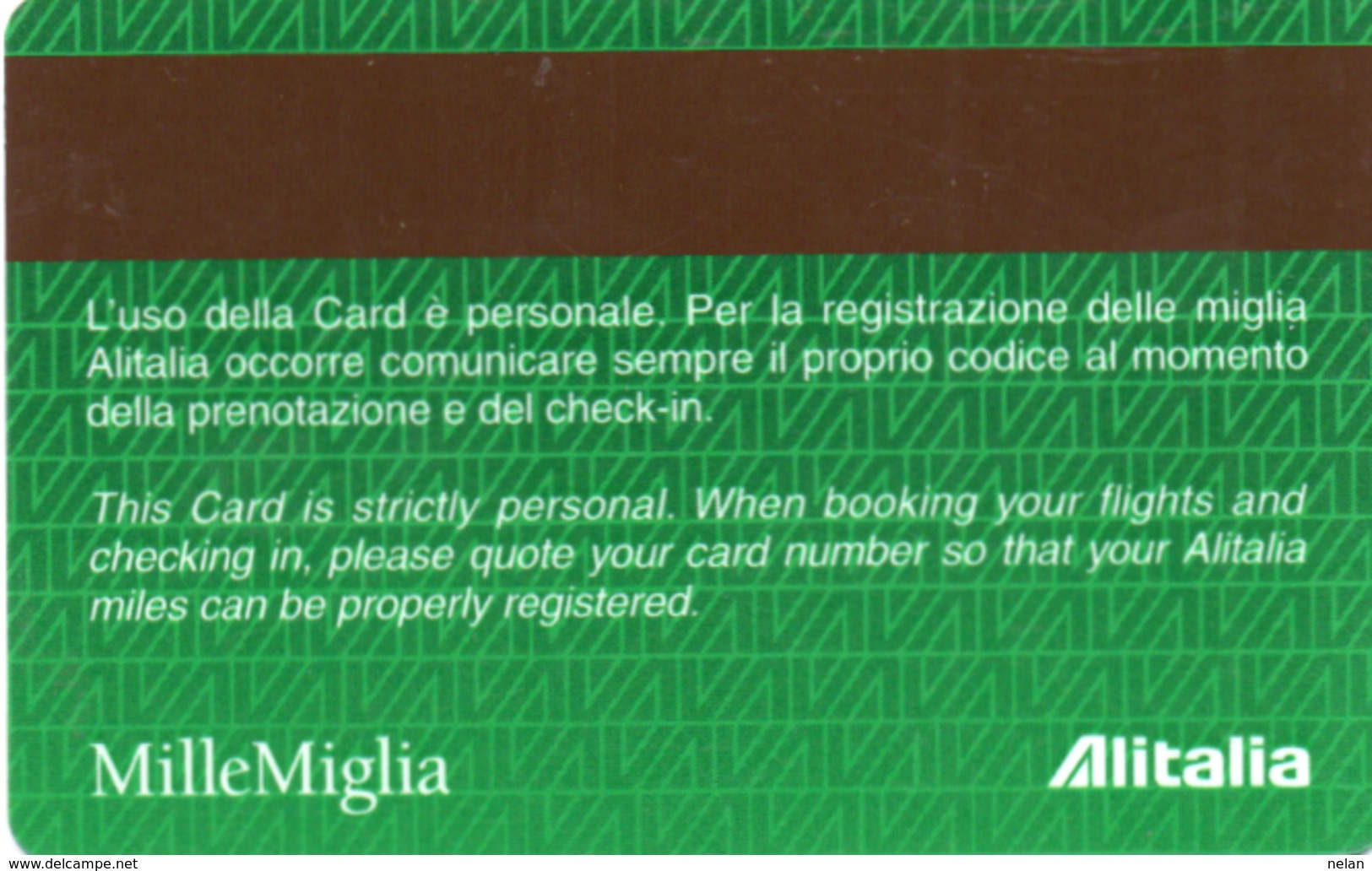 ITALIA-ROMA-CARD MILLE MIGLIA CLUB-ALITALIA - Altri & Non Classificati