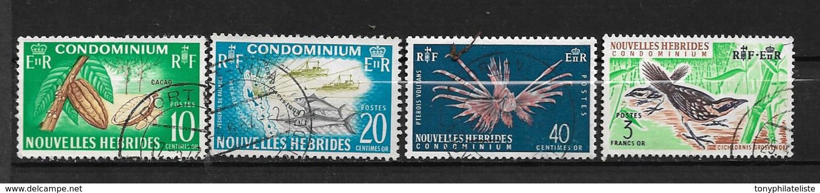 Colonies Francaise  Nouvelles Hébrides N°215 A 218 Oblitérés  (cote 25€) - Used Stamps