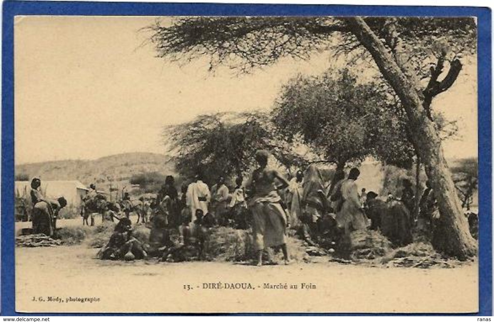 CPA Ethiopie Ethiopia Abyssinie Ethnic Afrique Noire Type Non Circulé Marché Au Foin Market - Etiopia