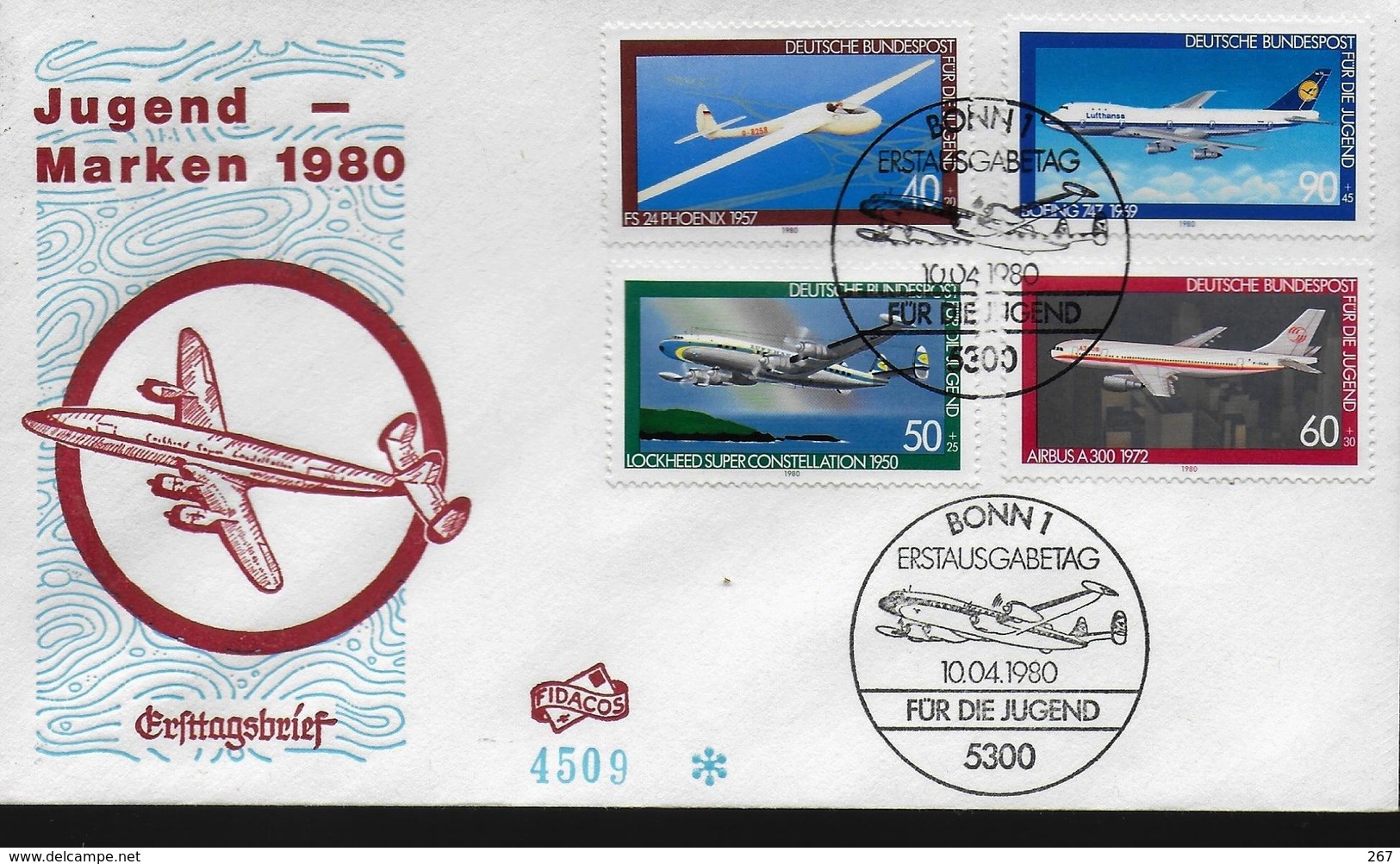 ALLEMAGNE  FDC  1980 Avions - Avions