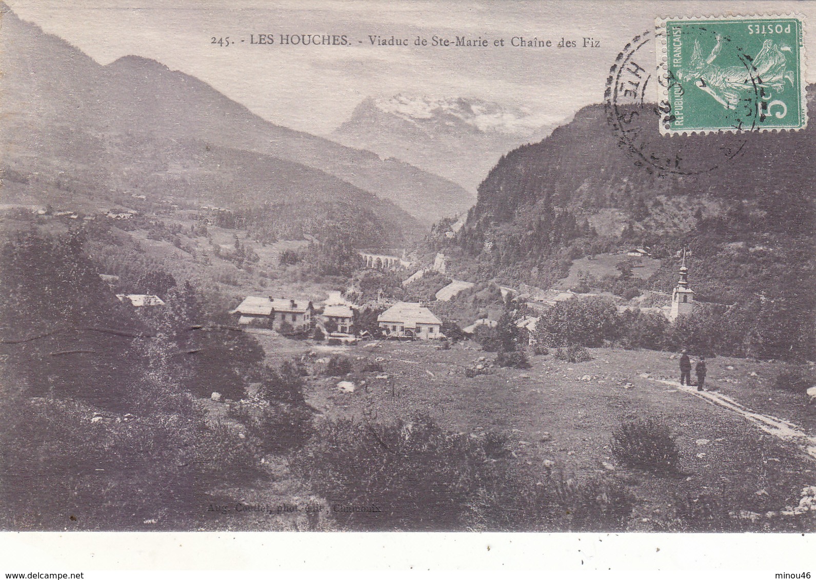 LES HOUCHES : LE VILLAGE ET LE VIADUC ET LA CHAINE DES FIZ.1921.T.B.ETAT.PETIT PRIX.COMPAREZ!!! - Les Houches