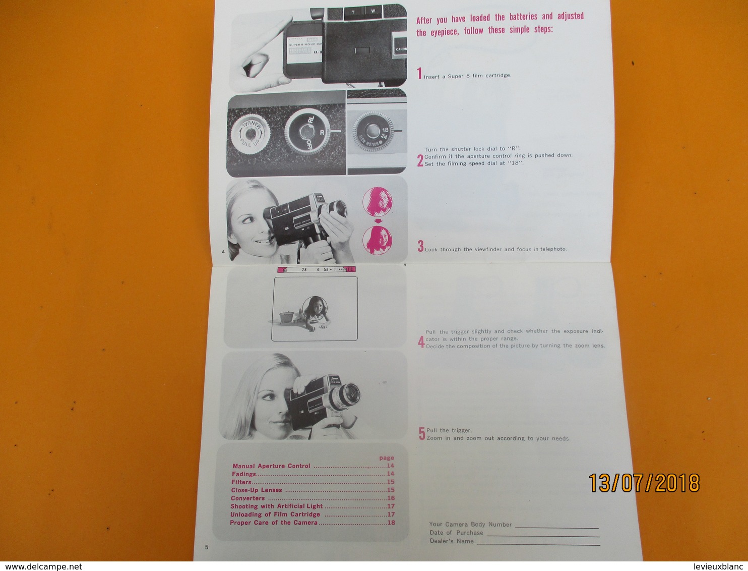 Canon Super 8/ Auto Zoom 518 SV/Manuel D'utilisation/English Edition/ Japan / 1971     PHOTN366 - Andere & Zonder Classificatie