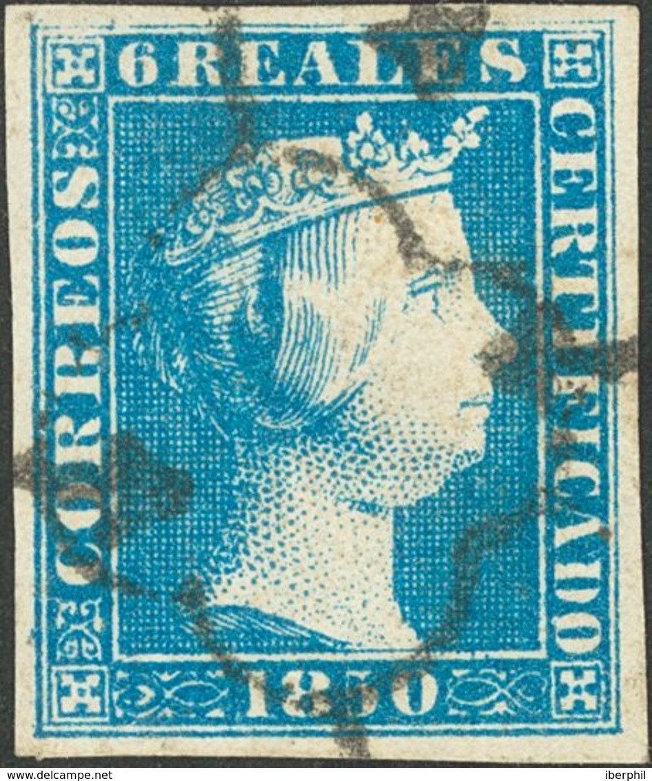 º4. 1850. 6 Reales Azul (leve Adegazamiento En El Margen Izquierdo). MAGNIFICO. Edifil 2018: 1.140 Euros - Autres & Non Classés