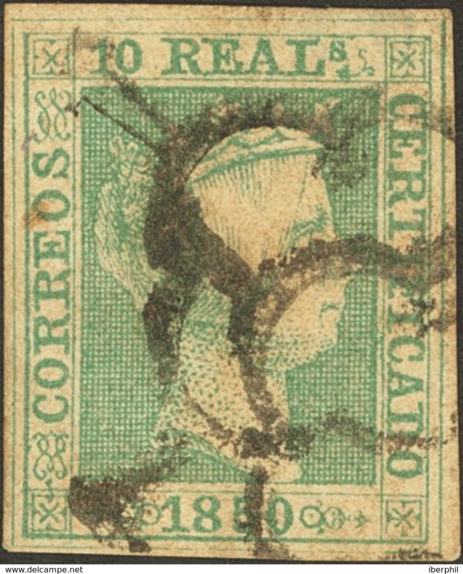 º5. 1850. 10 Reales Verde (pequeñas Claridades). MAGNIFICO. Cert. CEM. Edifil 2018: 3.260 Euros - Autres & Non Classés