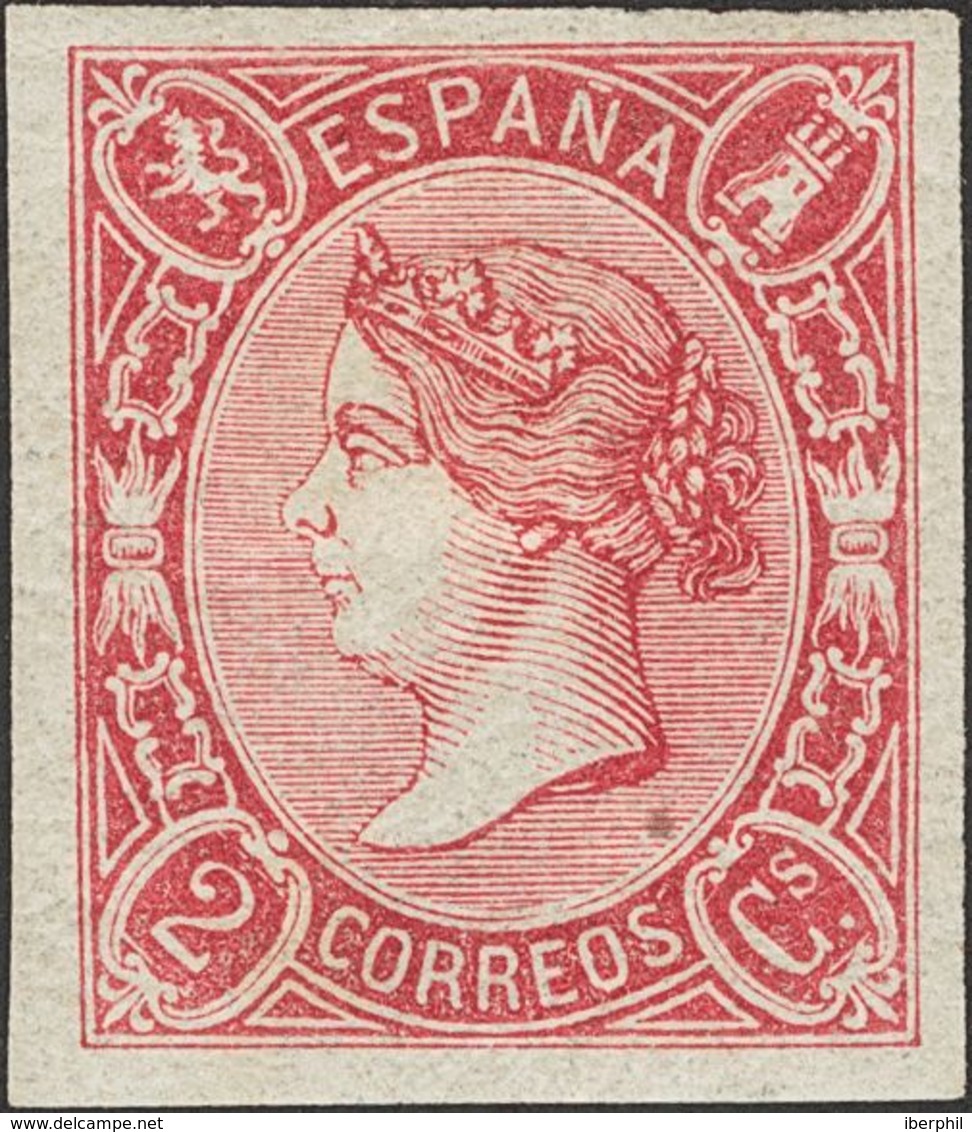 *69. 1865. 2 Cuartos Carmín. MAGNIFICO. Edifil 2018: 430 Euros - Autres & Non Classés