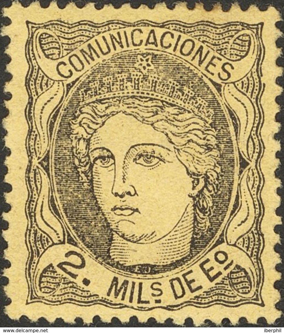 (*)103. 1870. 2 Mils Negro. Excelente Centraje Y Color. PIEZA DE LUJO. - Autres & Non Classés