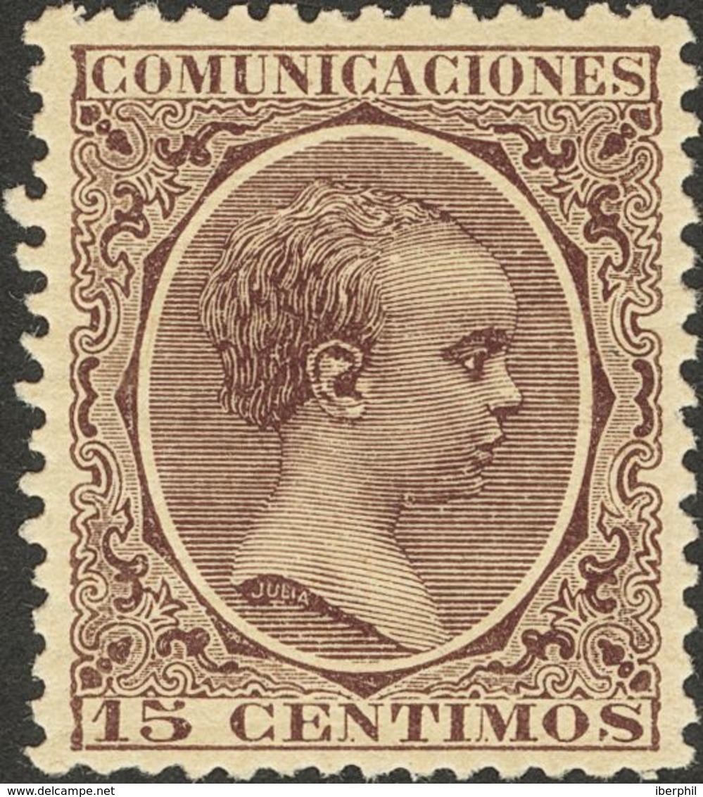 *219. 1889. 15 Cts Castaño Violeta. Excelente Centraje. MAGNIFICO. - Sonstige & Ohne Zuordnung